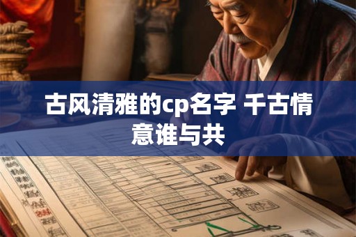 古风清雅的cp名字 千古情意谁与共