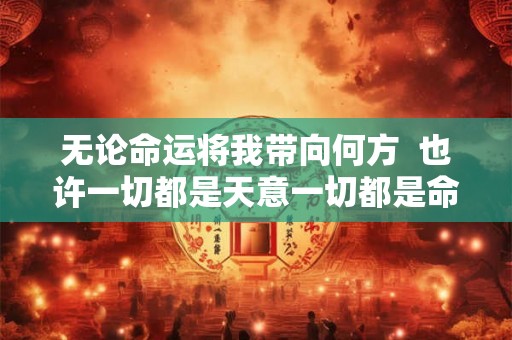 无论命运将我带向何方  也许一切都是天意一切都是命运