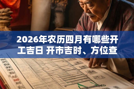 2026年农历四月有哪些开工吉日 开市吉时、方位查询