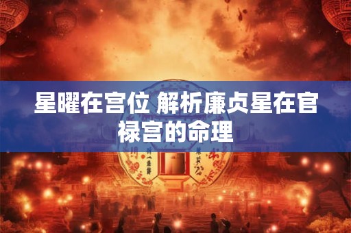 星曜在宫位 解析廉贞星在官禄宫的命理