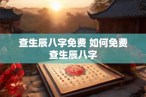查生辰八字免费 如何免费查生辰八字