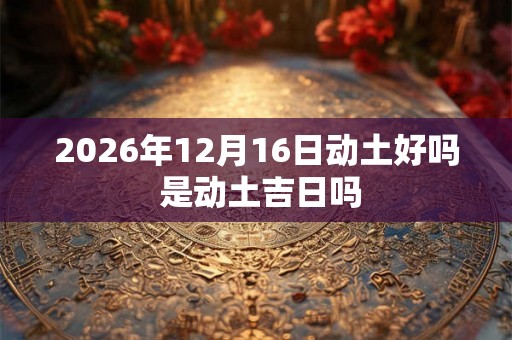 2026年12月16日动土好吗 是动土吉日吗 2026年12月16日动土好吗 是动土吉日吗
