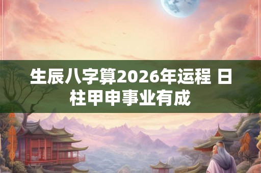 生辰八字算2026年运程 日柱甲申事业有成