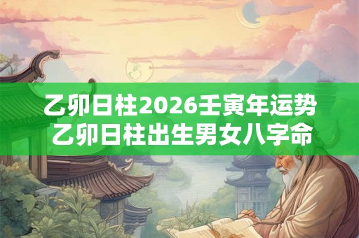 乙卯日柱2026壬寅年运势 乙卯日柱出生男女八字命运解析