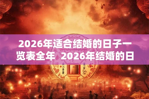 2026年适合结婚的日子一览表全年  2026年结婚的日子