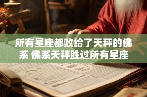 所有星座都败给了天秤的佛系 佛系天秤胜过所有星座