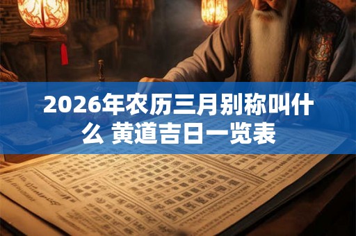 2026年农历三月别称叫什么 黄道吉日一览表