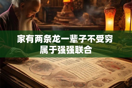 家有两条龙一辈子不受穷 属于强强联合 家有两条龙一辈子不受穷 属于强强联合