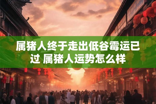 属猪人终于走出低谷霉运已过 属猪人运势怎么样 属猪人终于走出低谷霉运已过 属猪人运势怎么样