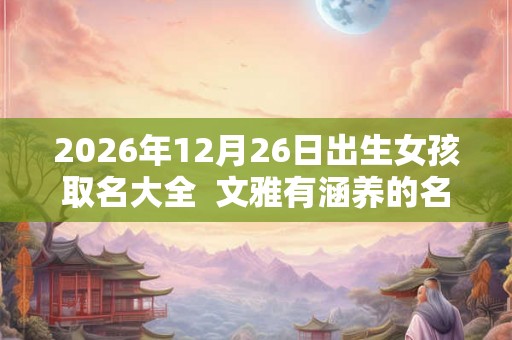 2026年12月26日出生女孩取名大全  文雅有涵养的名字