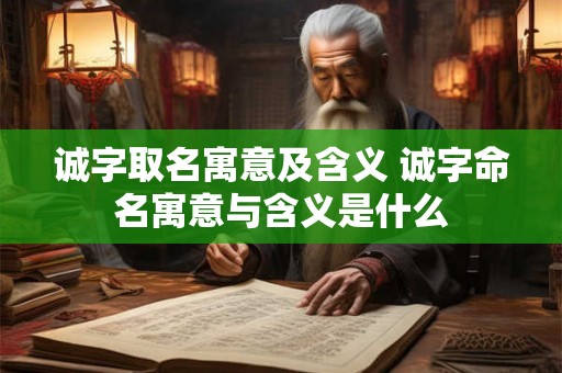 诚字取名寓意及含义 诚字命名寓意与含义是什么