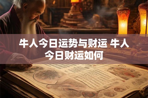 牛人今日运势与财运 牛人今日财运如何