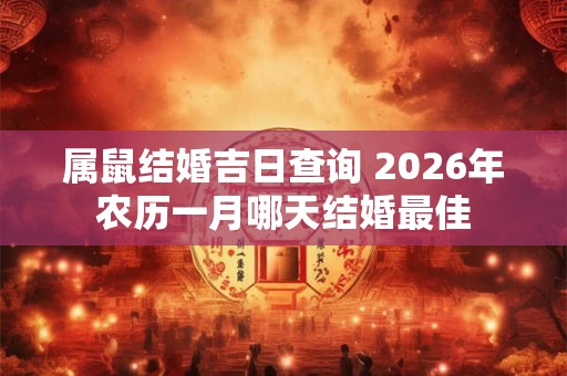 属鼠结婚吉日查询 2026年农历一月哪天结婚最佳 属鼠结婚吉日查询 2026年农历一月哪天结婚最佳