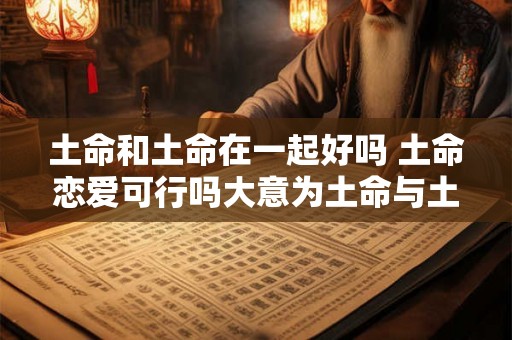 土命和土命在一起好吗 土命恋爱可行吗大意为土命与土命恋爱是否可行 土命和土命在一起好吗 土命恋爱可行吗大意为土命与土命恋爱是否可行
