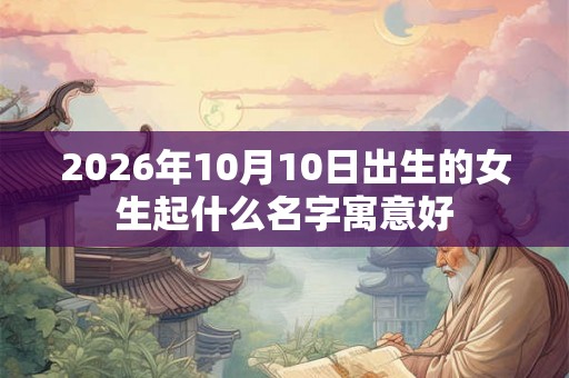 2026年10月10日出生的女生起什么名字寓意好