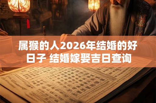 属猴的人2026年结婚的好日子 结婚嫁娶吉日查询
