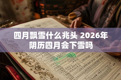 四月飘雪什么兆头 2026年阴历四月会下雪吗