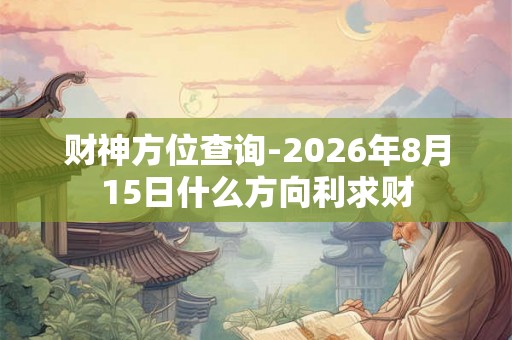 财神方位查询-2026年8月15日什么方向利求财
