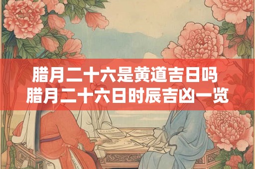 腊月二十六是黄道吉日吗 腊月二十六日时辰吉凶一览表 腊月二十六是黄道吉日吗 腊月二十六日时辰吉凶一览表