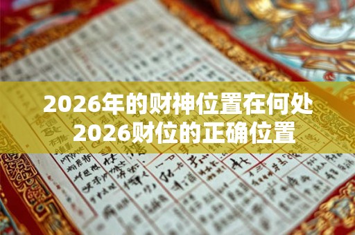 2026年的财神位置在何处  2026财位的正确位置