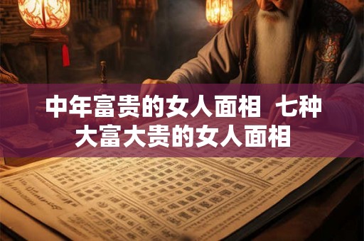 中年富贵的女人面相  七种大富大贵的女人面相