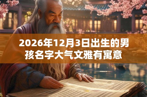 2026年12月3日出生的男孩名字大气文雅有寓意