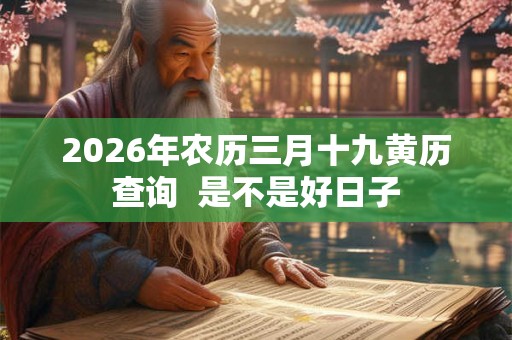 2026年农历三月十九黄历查询 是不是好日子 2026年农历三月十九黄历查询 是不是好日子