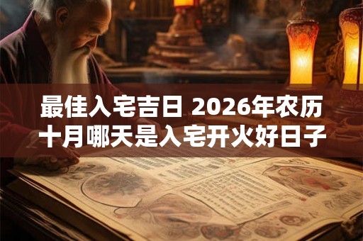 最佳入宅吉日 2026年农历十月哪天是入宅开火好日子 最佳入宅吉日 2026年农历十月哪天是入宅开火好日子
