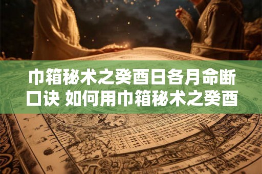 巾箱秘术之癸酉日各月命断口诀 如何用巾箱秘术之癸酉日各月命断口诀断命
