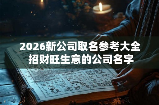 2026新公司取名参考大全 招财旺生意的公司名字