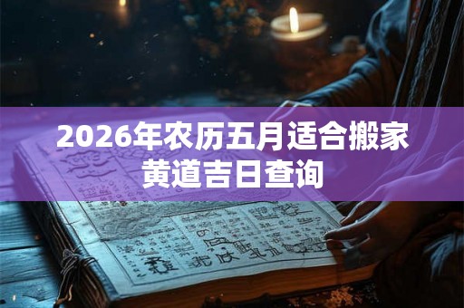 2026年农历五月适合搬家黄道吉日查询