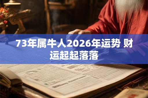 73年属牛人2026年运势 财运起起落落