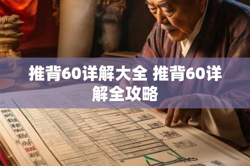 推背60详解大全 推背60详解全攻略