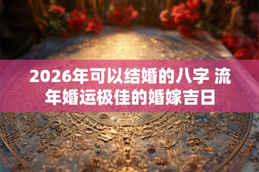 2026年可以结婚的八字 流年婚运极佳的婚嫁吉日