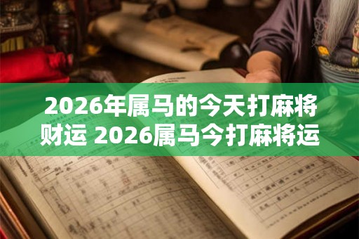 2026年属马的今天打麻将财运 2026属马今打麻将运势如何 2026年属马的今天打麻将财运 2026属马今打麻将运势如何