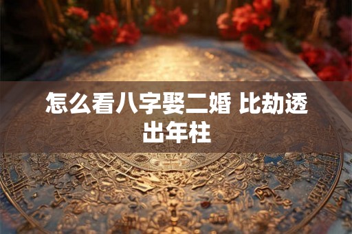 怎么看八字娶二婚 比劫透出年柱