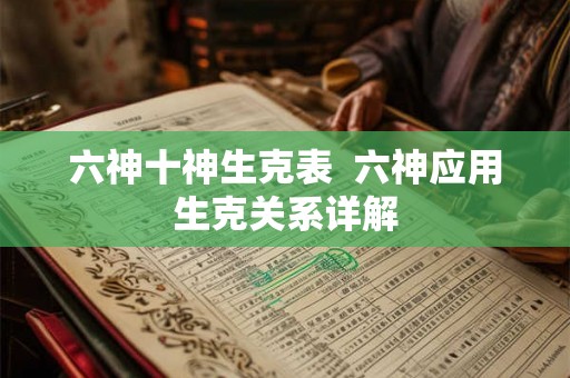 六神十神生克表  六神应用生克关系详解