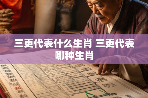 三更代表什么生肖 三更代表哪种生肖