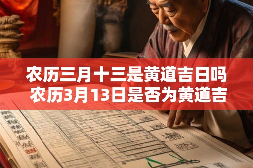 农历三月十三是黄道吉日吗 农历3月13日是否为黄道吉日