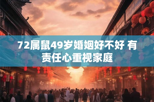 72属鼠49岁婚姻好不好 有责任心重视家庭