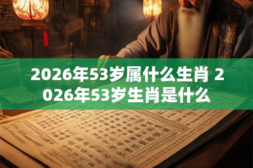 2026年53岁属什么生肖 2026年53岁生肖是什么