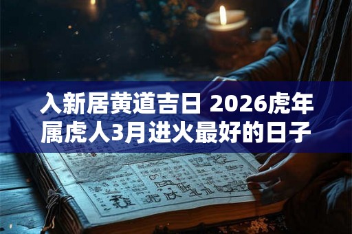 入新居黄道吉日 2026虎年属虎人3月进火最好的日子