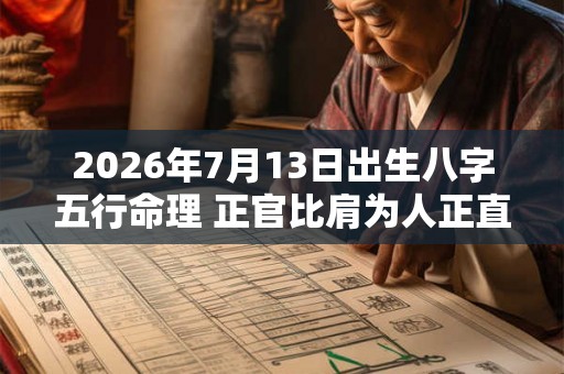 2026年7月13日出生八字五行命理 正官比肩为人正直