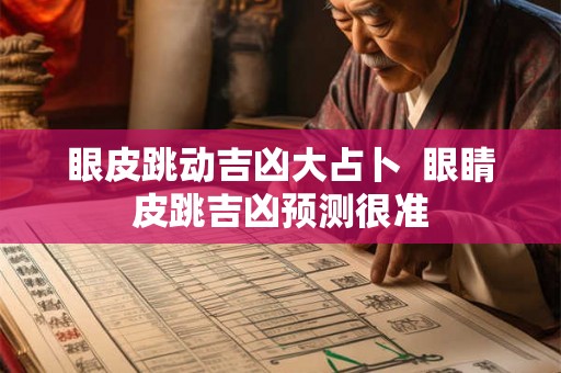 眼皮跳动吉凶大占卜  眼睛皮跳吉凶预测很准