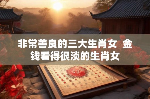 非常善良的三大生肖女  金钱看得很淡的生肖女