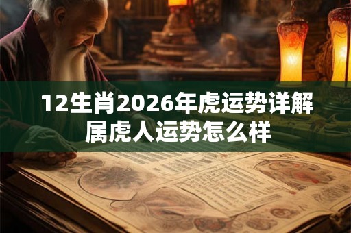 12生肖2026年虎运势详解 属虎人运势怎么样