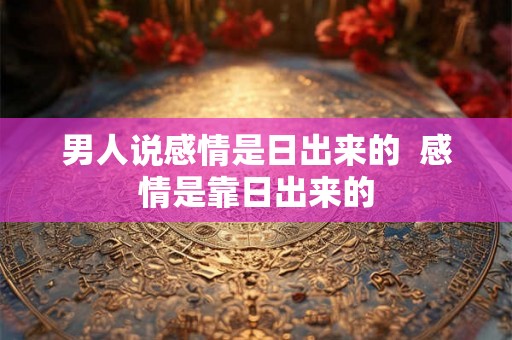 男人说感情是日出来的  感情是靠日出来的