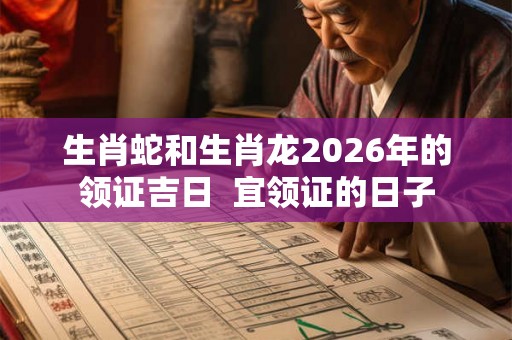 生肖蛇和生肖龙2026年的领证吉日  宜领证的日子