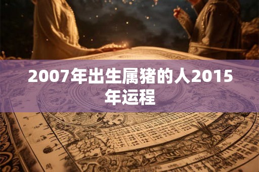 2007年出生属猪的人2015年运程
