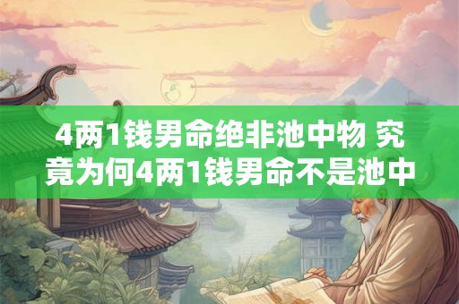 4两1钱男命绝非池中物 究竟为何4两1钱男命不是池中之物 4两1钱男命绝非池中物 究竟为何4两1钱男命不是池中之物
